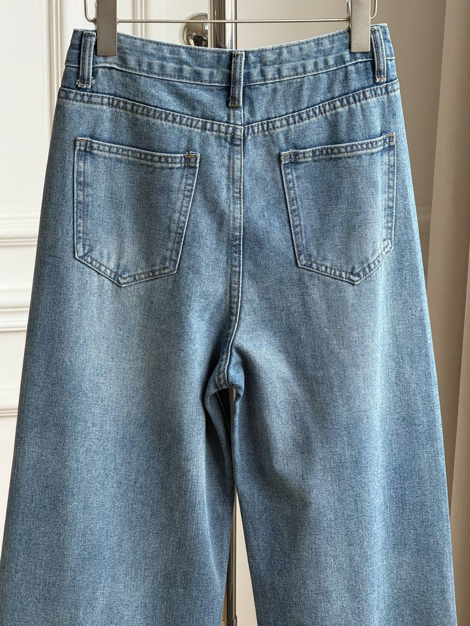 CELINE Triomphe Logo Embroidered Wide-Leg Denim Jeans