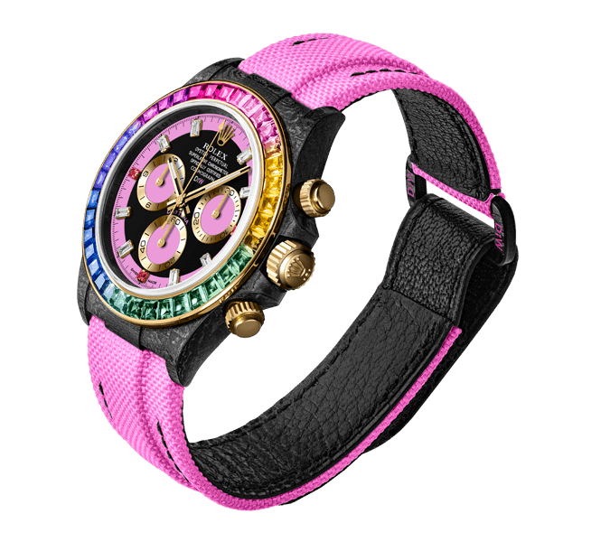 ROLEX Diw Daytona carbon rainbow pink 40mm carbon【1:1 Replica】
