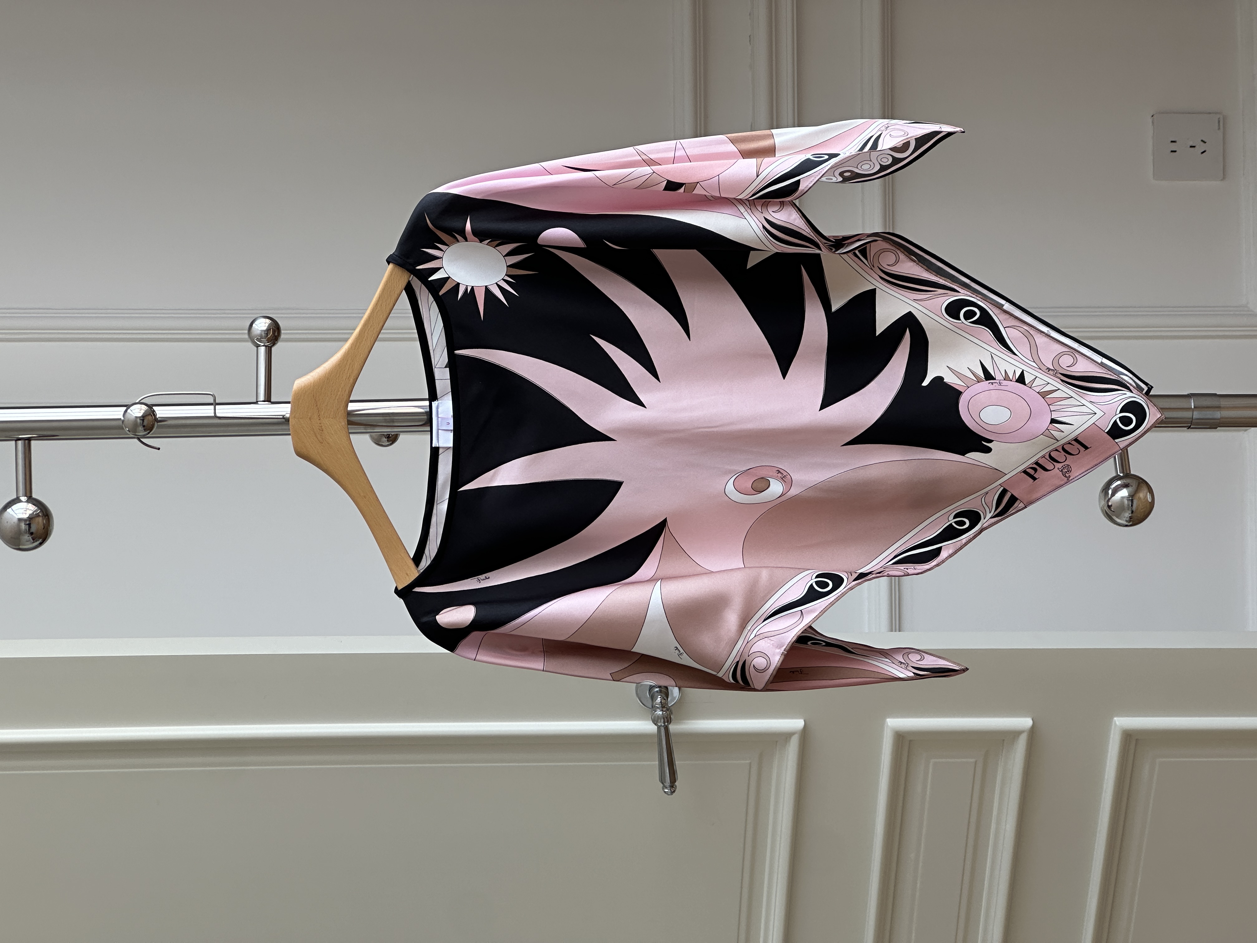 Emilio Pucci Iride Silk Print Cape Top