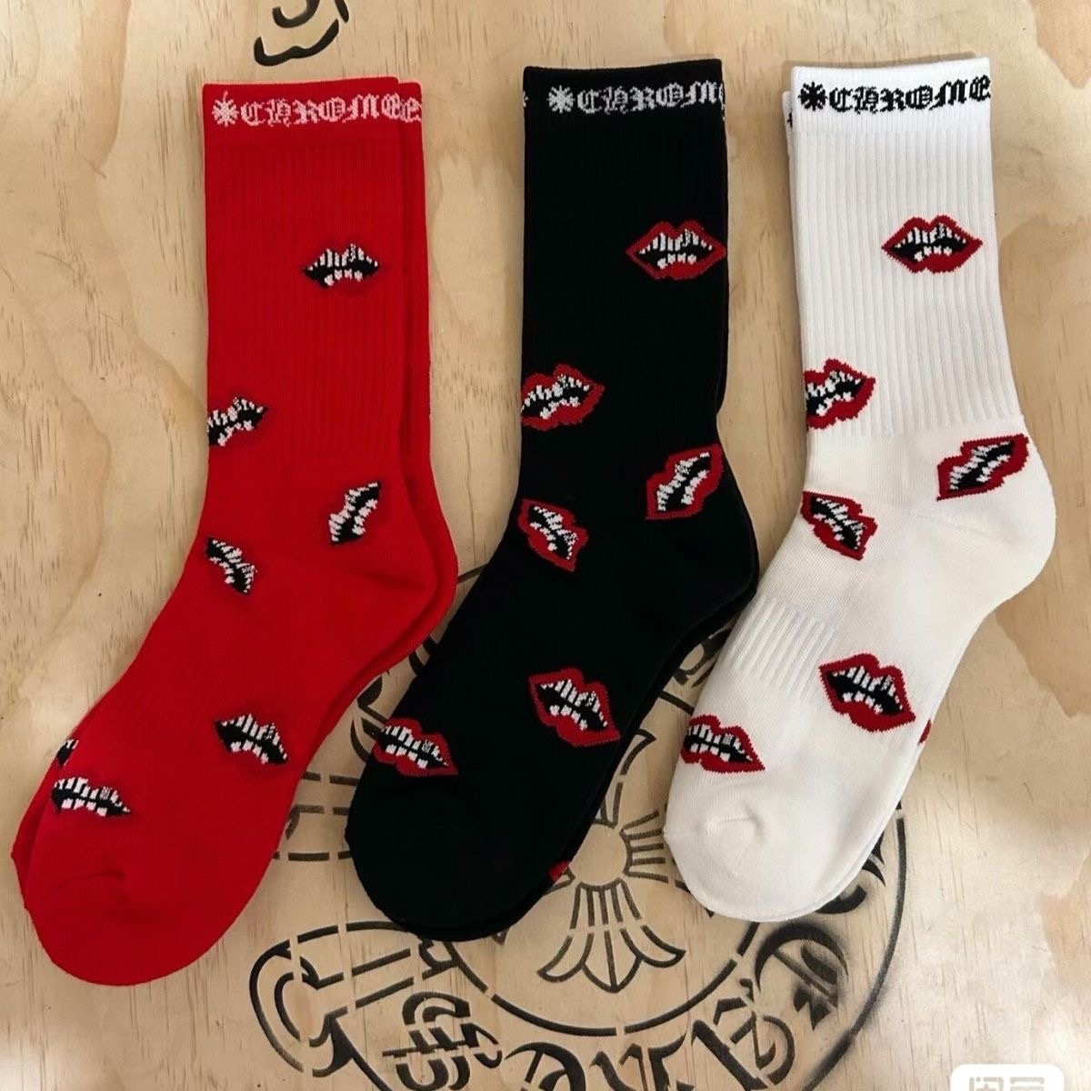 Chrome hearts socks 3 colors in a set