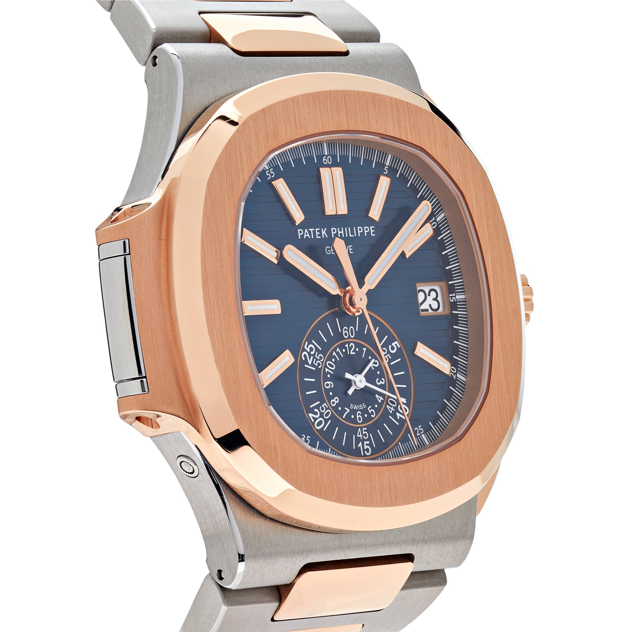 Patek Philippe Nautilus Chronograph Steel & Rose Gold Blue Dial 5980/1AR【1:1 Replica】