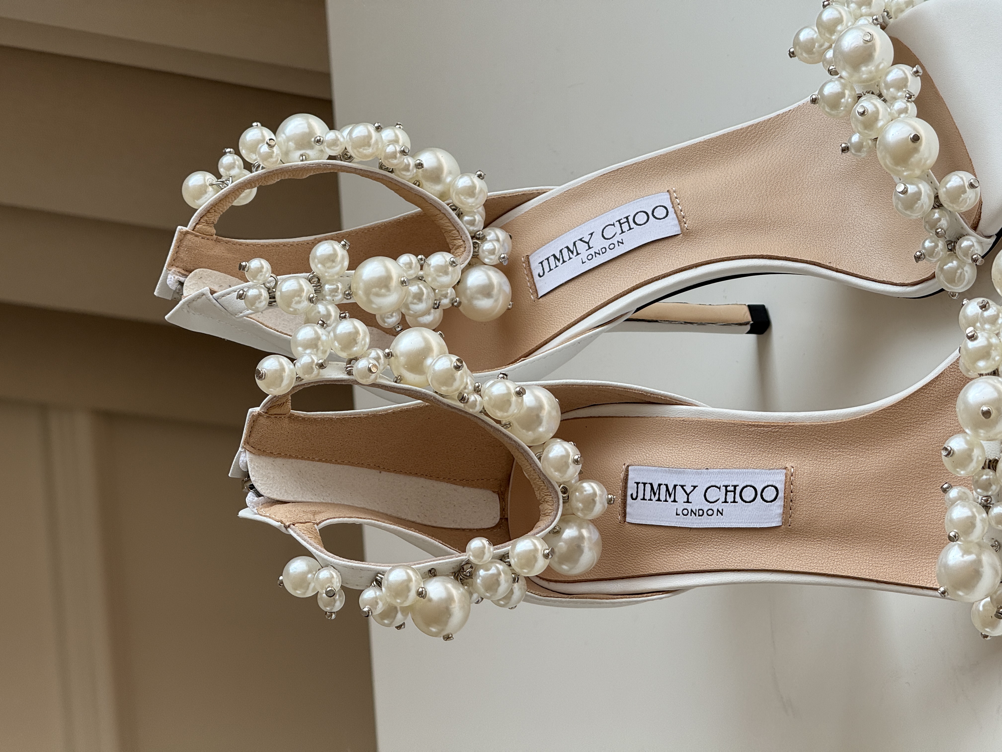 Jimmy Choo Aura Pearl Stiletto Sandals