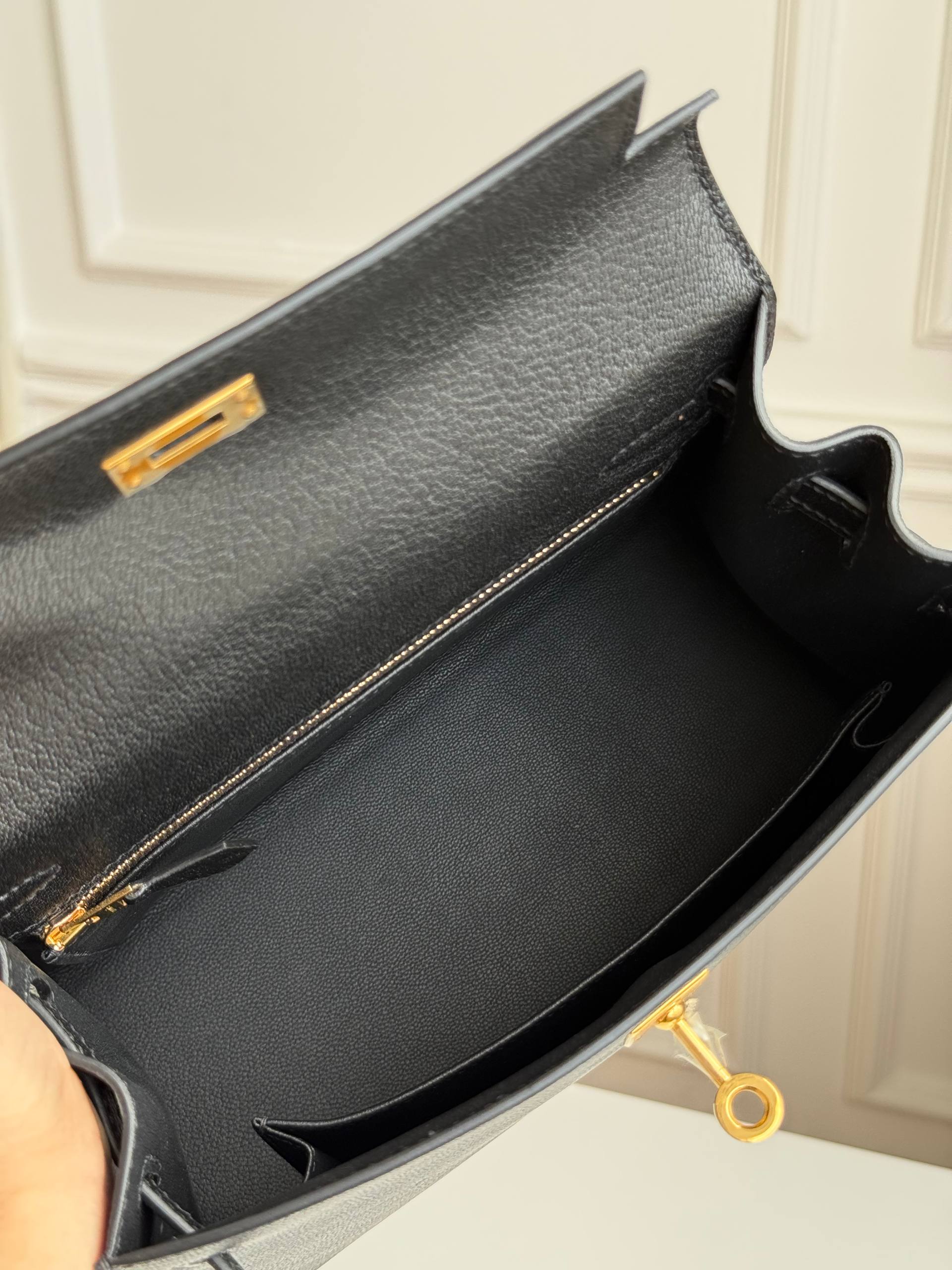Hermès Mini Kelly II 20 Black Epsom with Gold Hardware