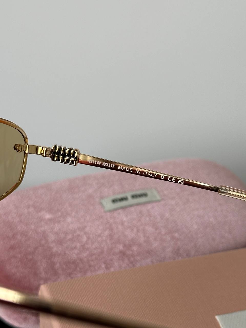 Miu Miu SMU A50 Rectangular Metal Sunglasses