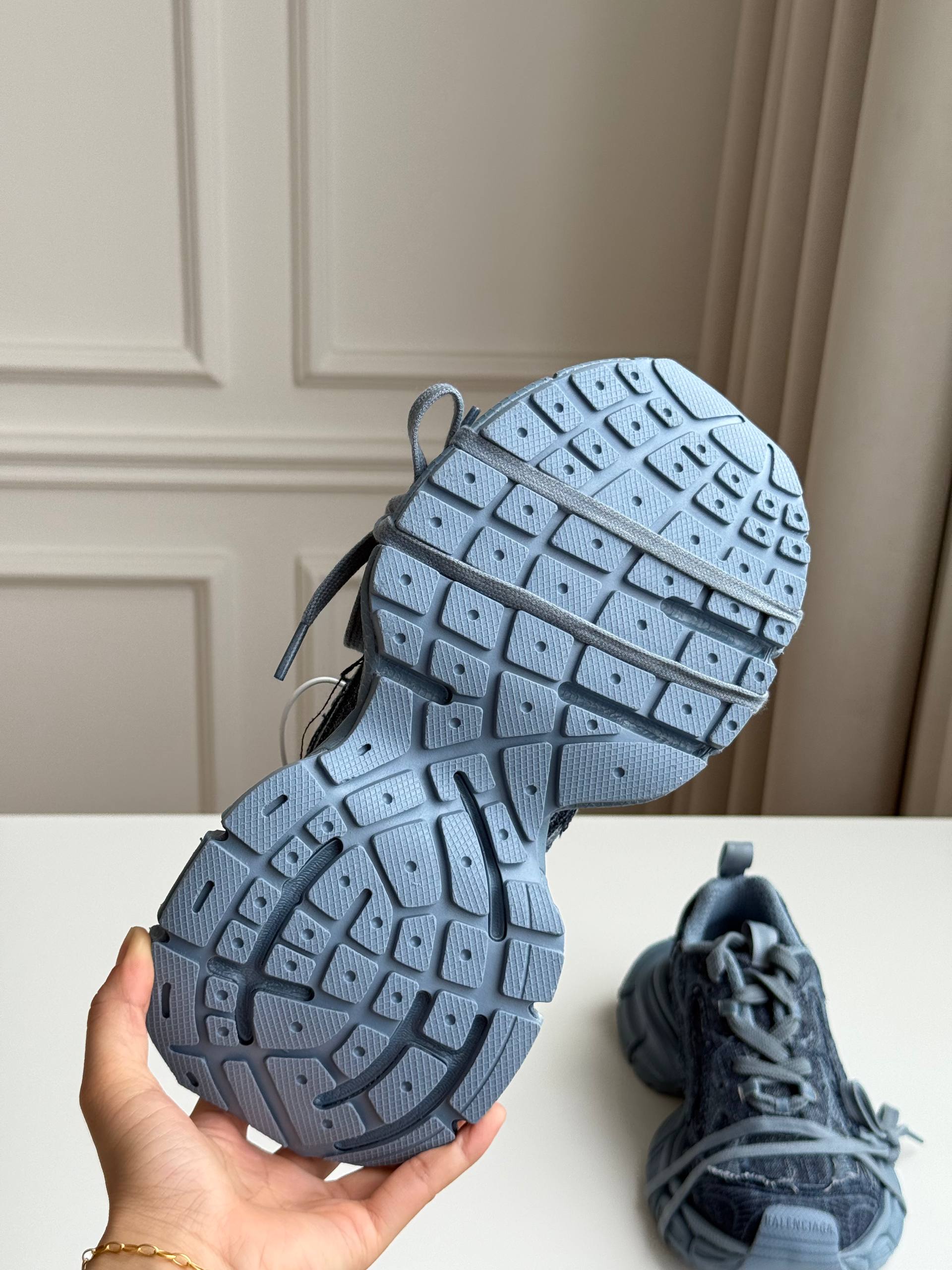 Balenciaga 3XL Distressed Denim Chunky Sneakers