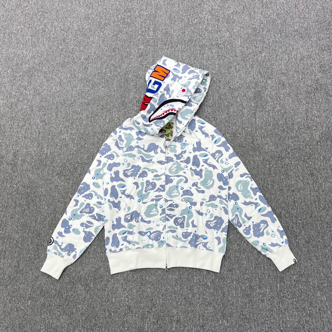 1:1 Best Quality Starry sky Camo Zipper Hoodie White