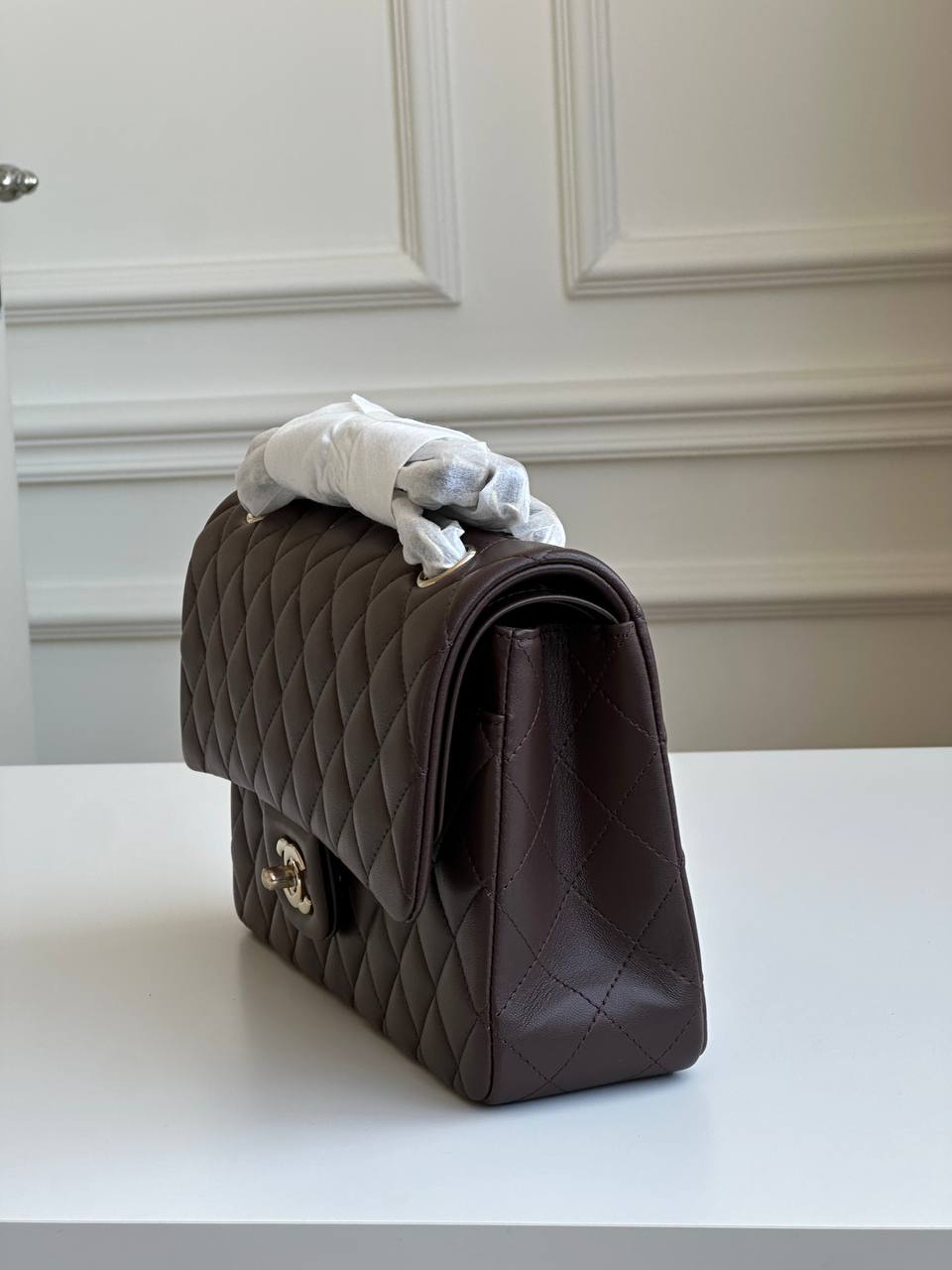 Chanel Classic Flap (CF) in Dark Brown Lambskin