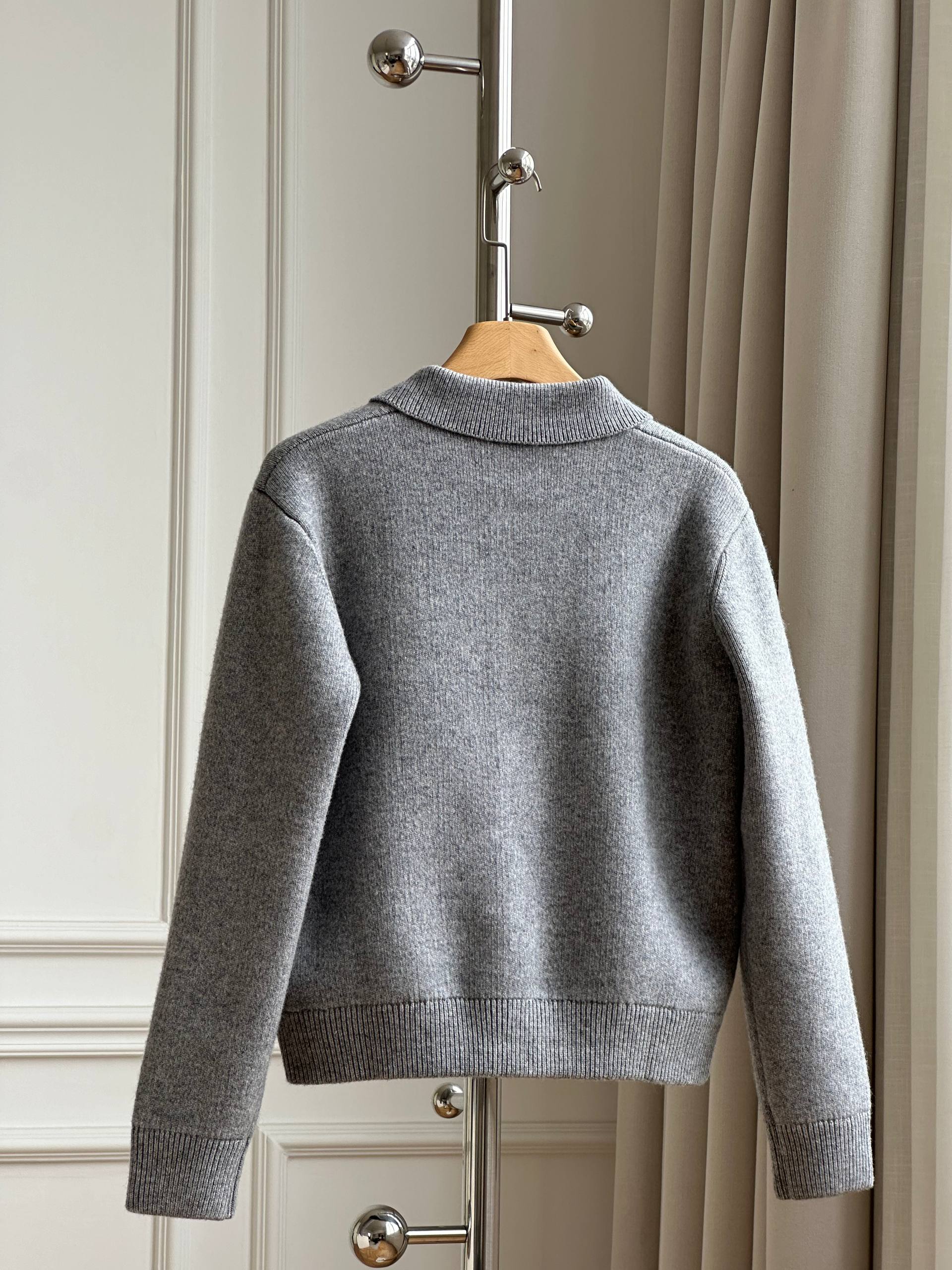 Miu Miu Collared Zip-Up Wool Knit Jacket