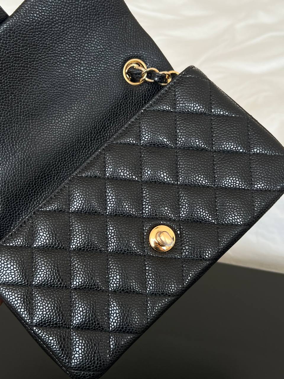 CHANEL Classic Small Flap Caviar Quilted Leather Bag with Gold Hardware