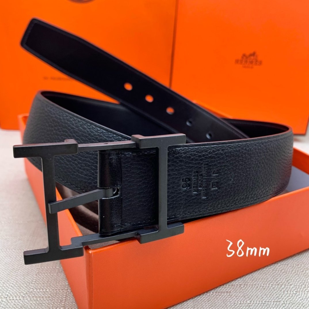 Hermes H Belt Buckle & Reversible Black For Women, Women Belt 380MM
