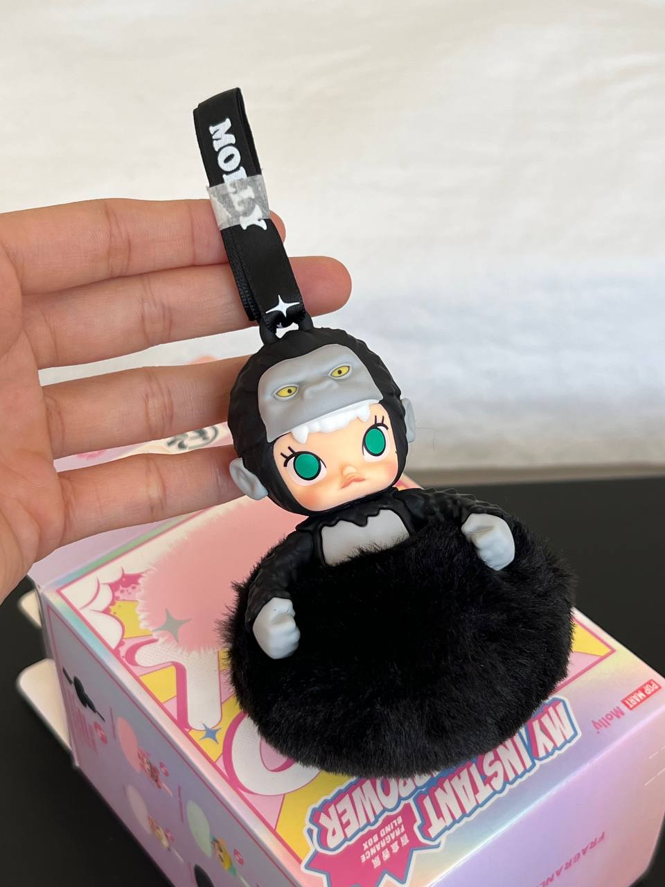 Pop Mart Molly Instant Superpower Series Gorilla Fluffy Pom-pom Bag Charm Figure