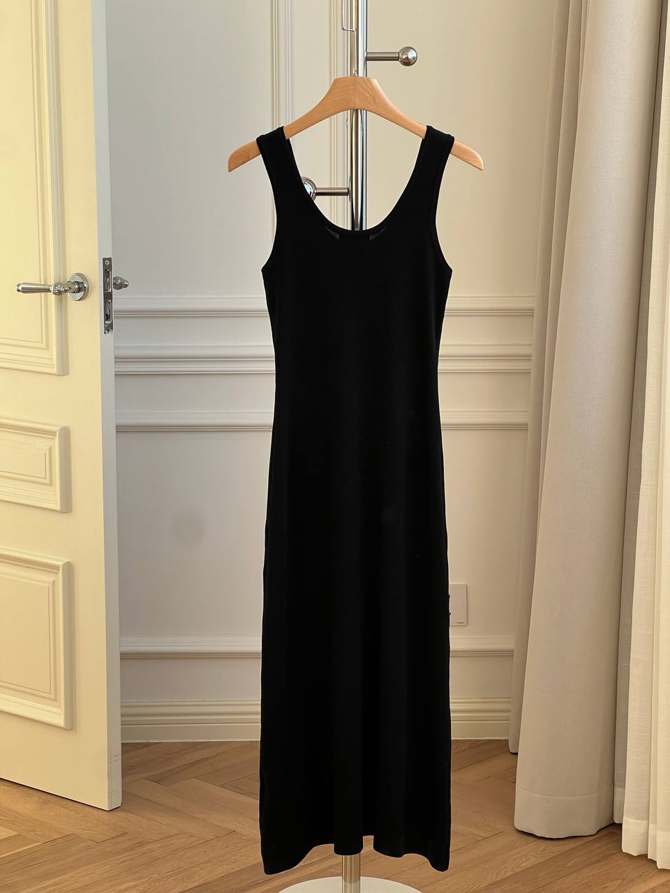Chanel CC Logo Embroidered Tank Knit Maxi Dress