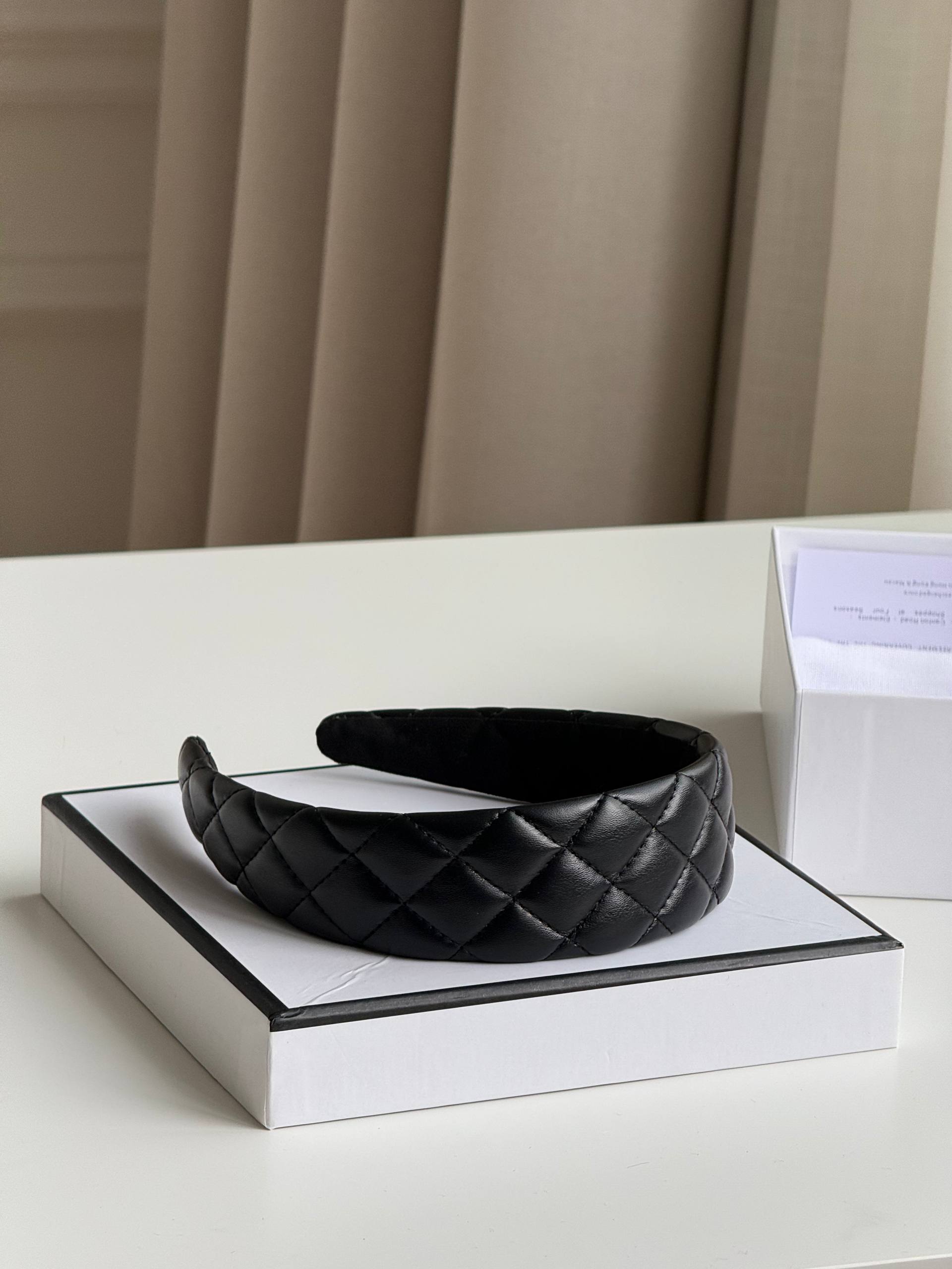 Chanel Quilted Lambskin CC Logo Headband