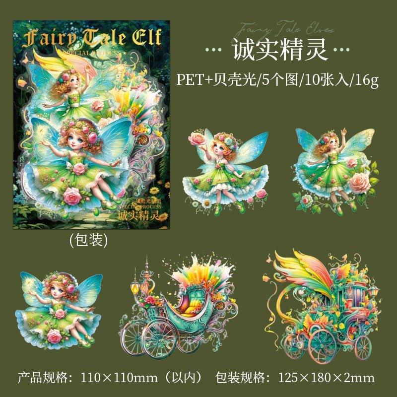 1022  Character Shell Light PET Stickers Fairy Tale Fairies