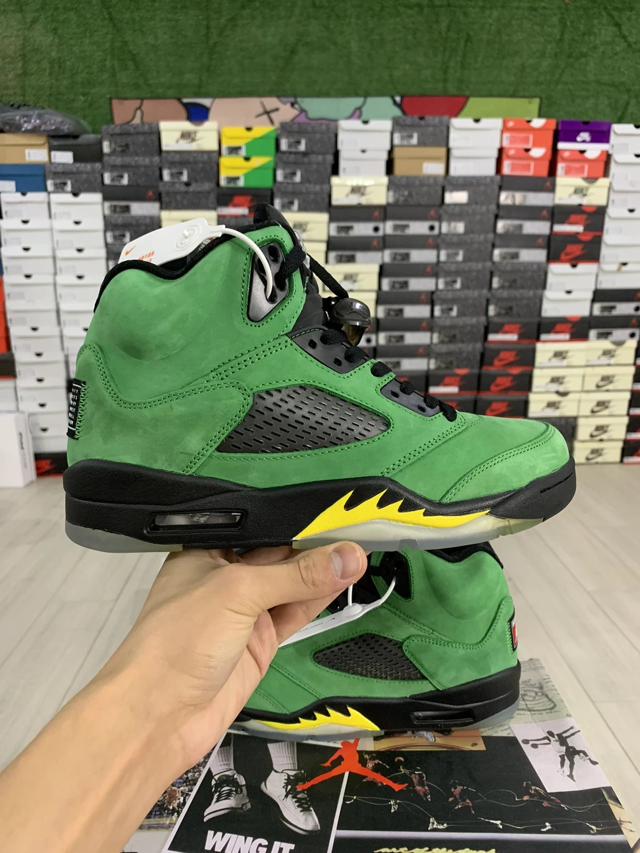 1:1 Best Quality Air Jordan 5 Se Apple Green Color