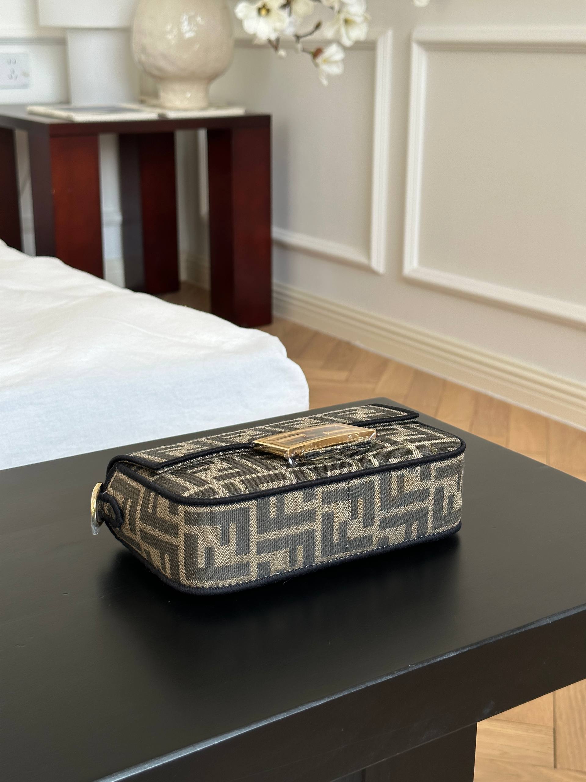 Fendi FF Zucca Jacquard Baguette Shoulder Bag