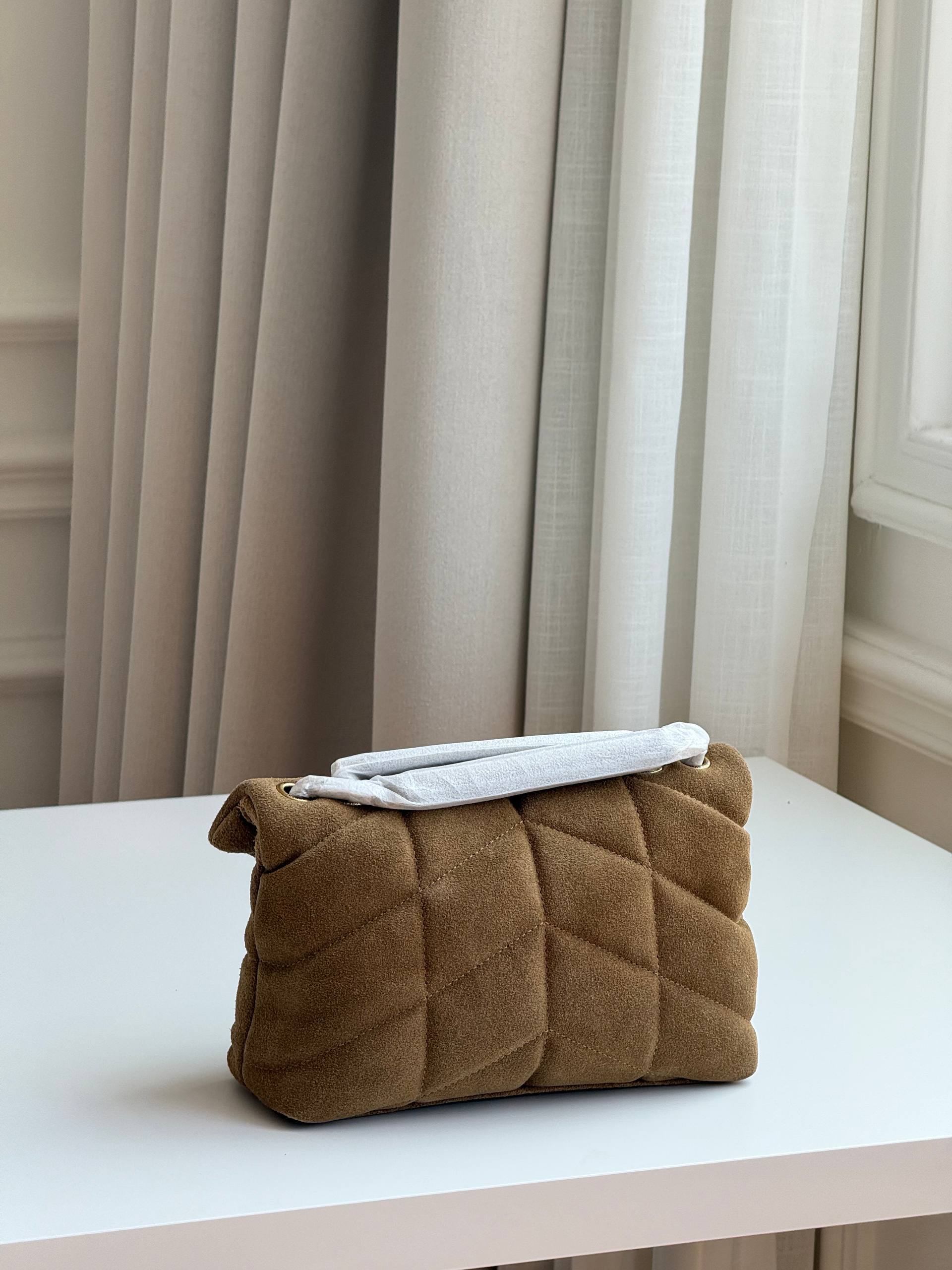 YSL Loulou Quilted Suede Flap Shoulder & Crossbody Bag
