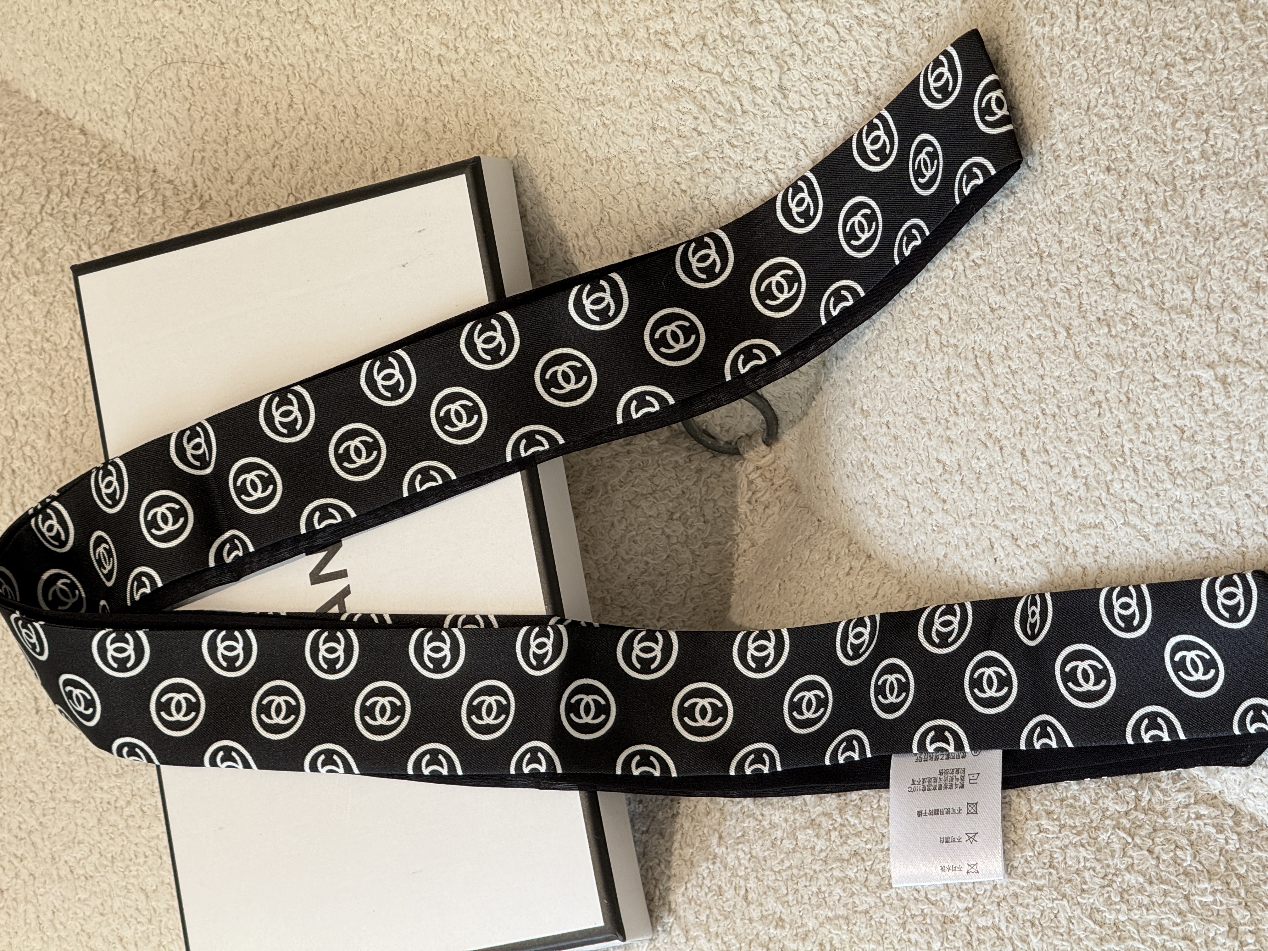 Chanel All-over Interlocking C Twilly Scarf