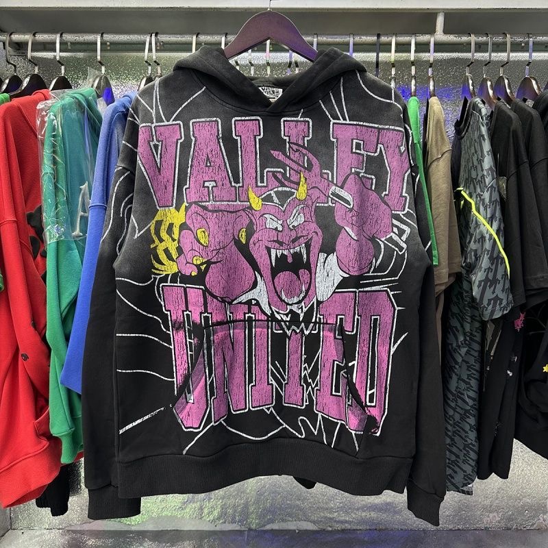 Vale Forever Street Retro Print Loose Hooded Sweatshirt