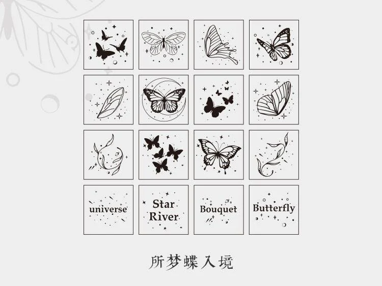 7006  Wooden Stamp Set Moon and Sixpence Collection