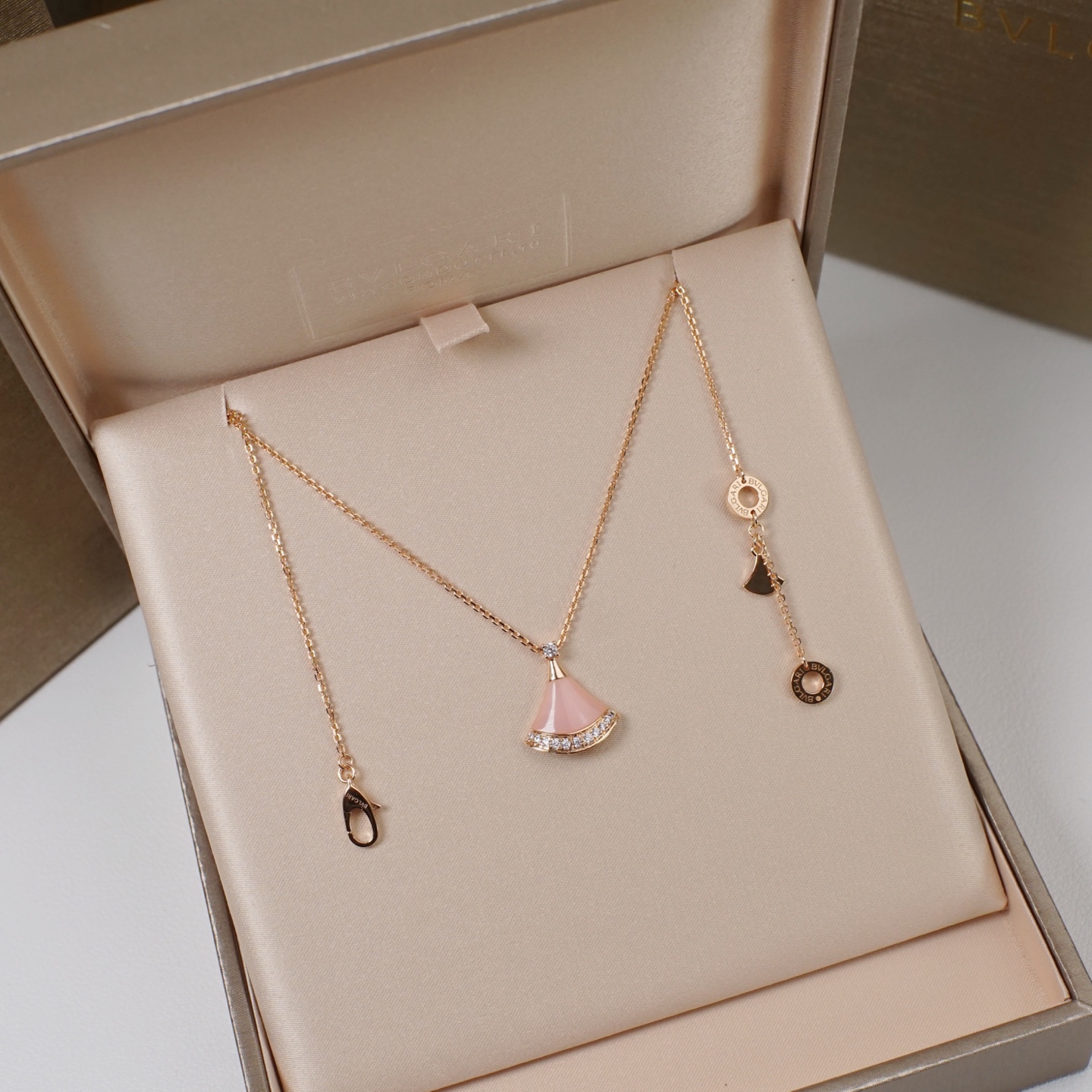 Bulgari Limited Edition Cherry Blossom Pink Dress Necklace