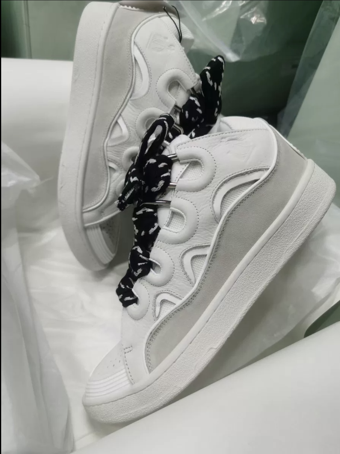 1:1 Best Quality Lanvin Crub Bread Shoes White Grey