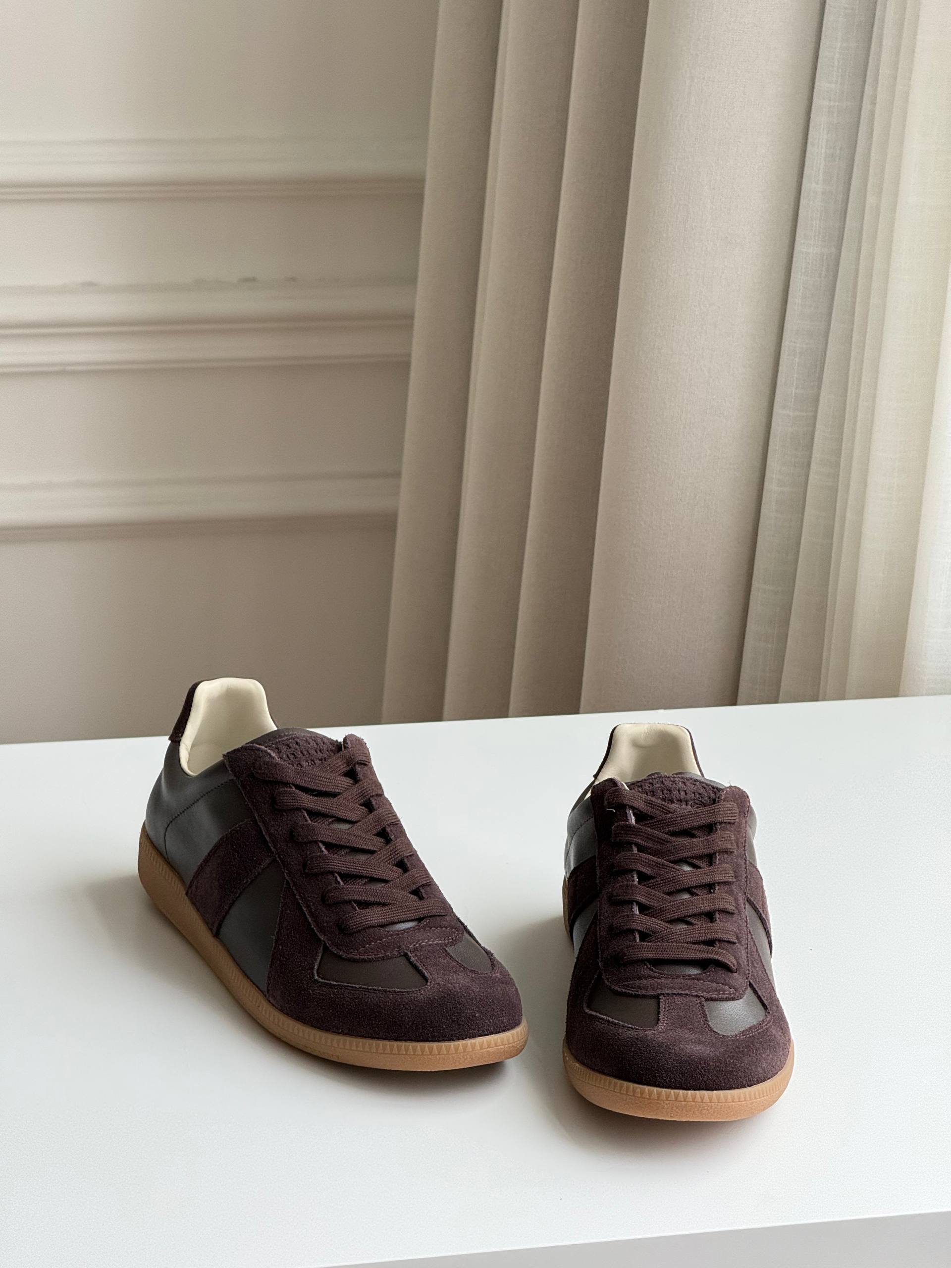 Maison Margiela Replica Low-Top Leather and Suede Sneakers