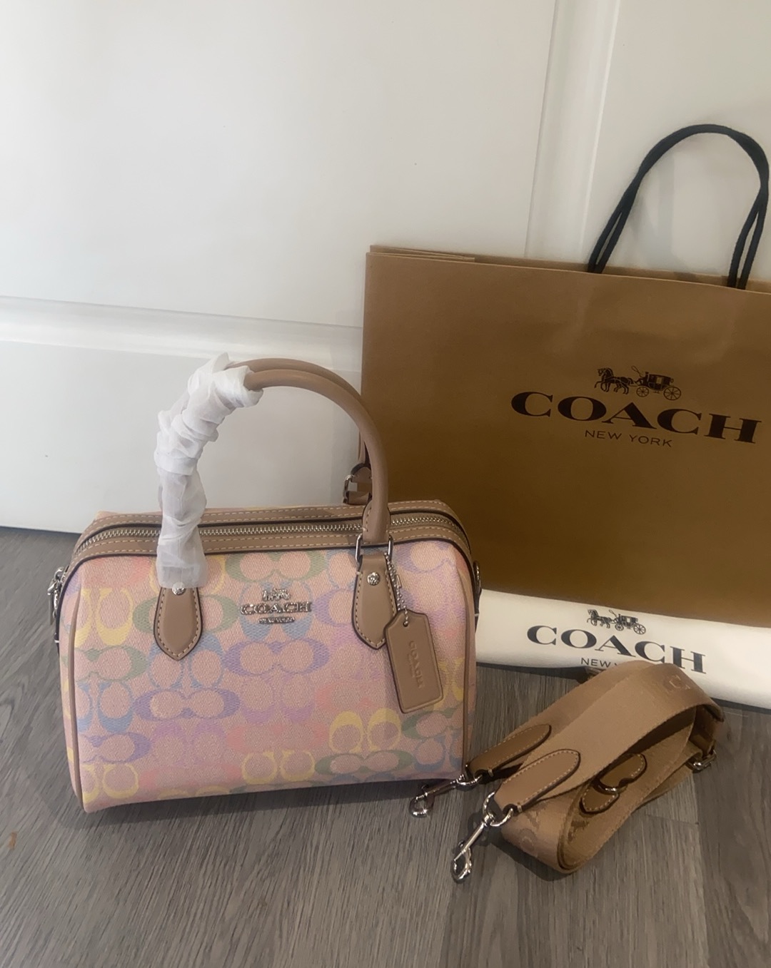 Women Handbag CDA90 Rowan Satchel Bag In Rainbow Signature Canvas