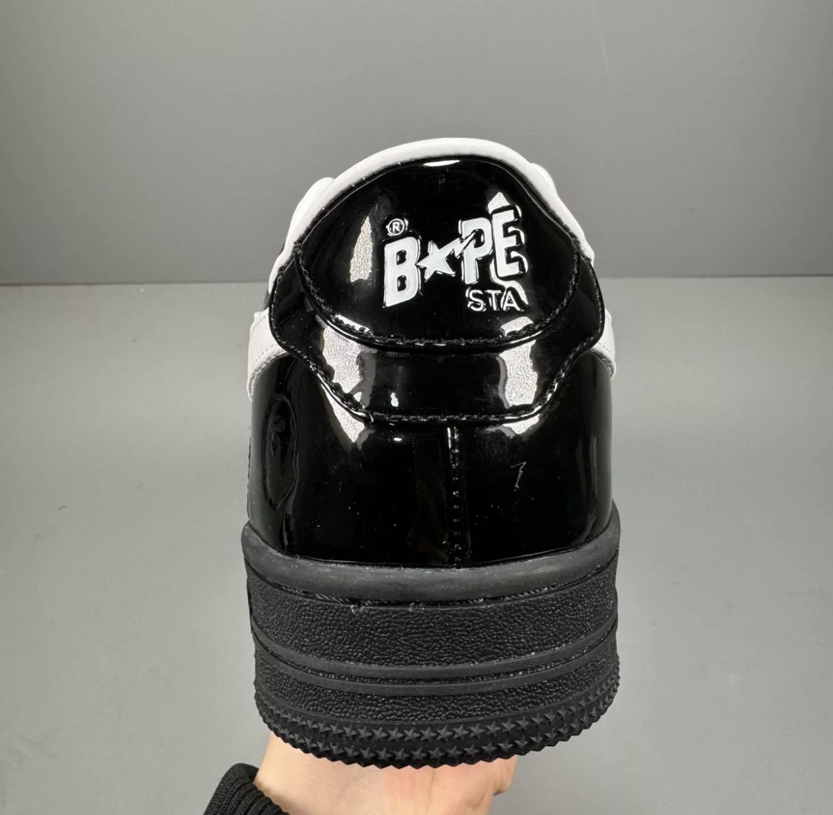 Bapesta Shoes Black with White Logo