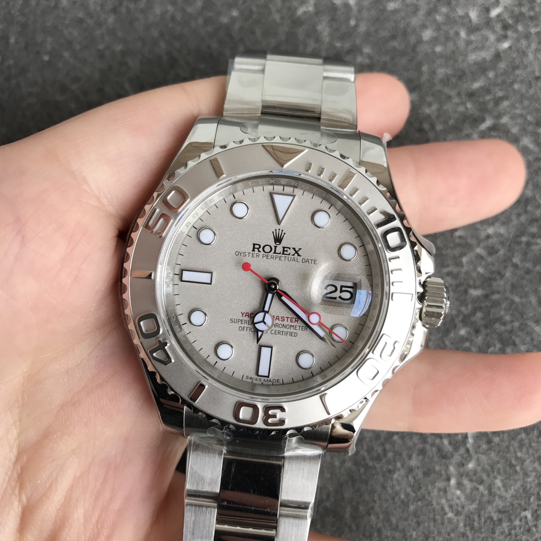 Rolex Yachtmaster 168622 Platinum Stainless Steel Silver Dial 35mm Unisex Replica Watch
