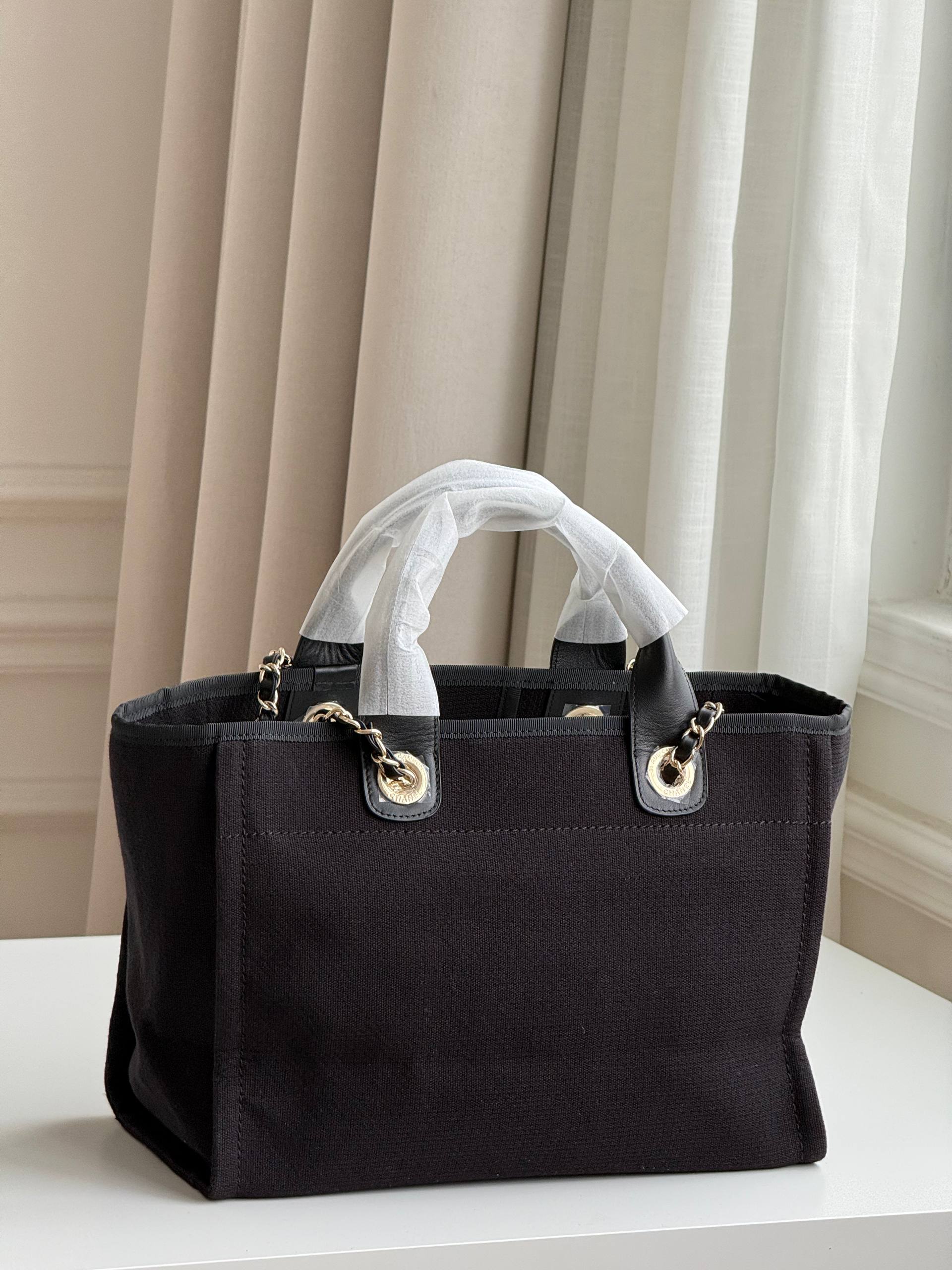 Chanel Mini Deauville Canvas Tote Handbag