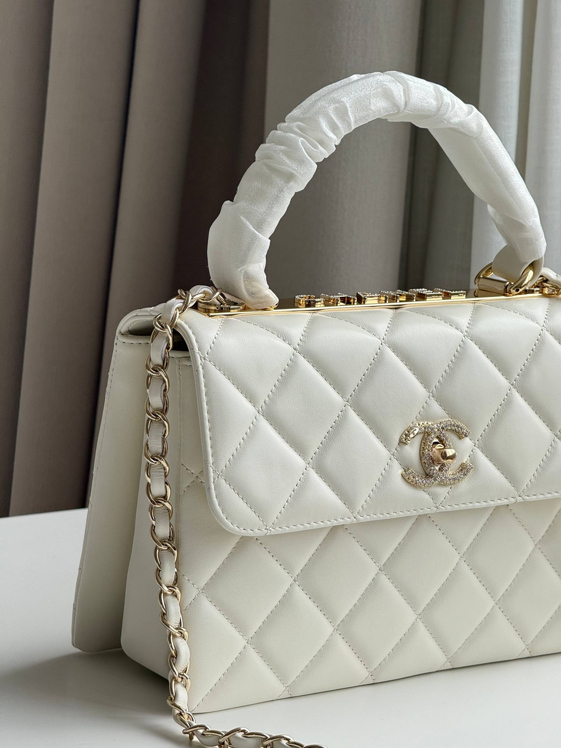 Chanel Trendy CC Top Handle Flap Bag with Crystal Turnlock