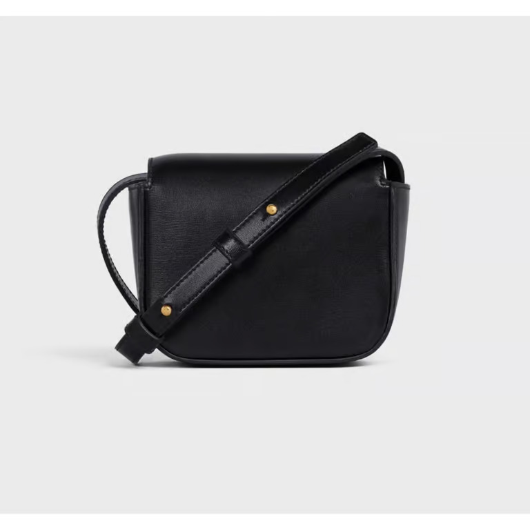 CELINE MINI TRIOMPHE IN SHINY CALFSKIN BLACK