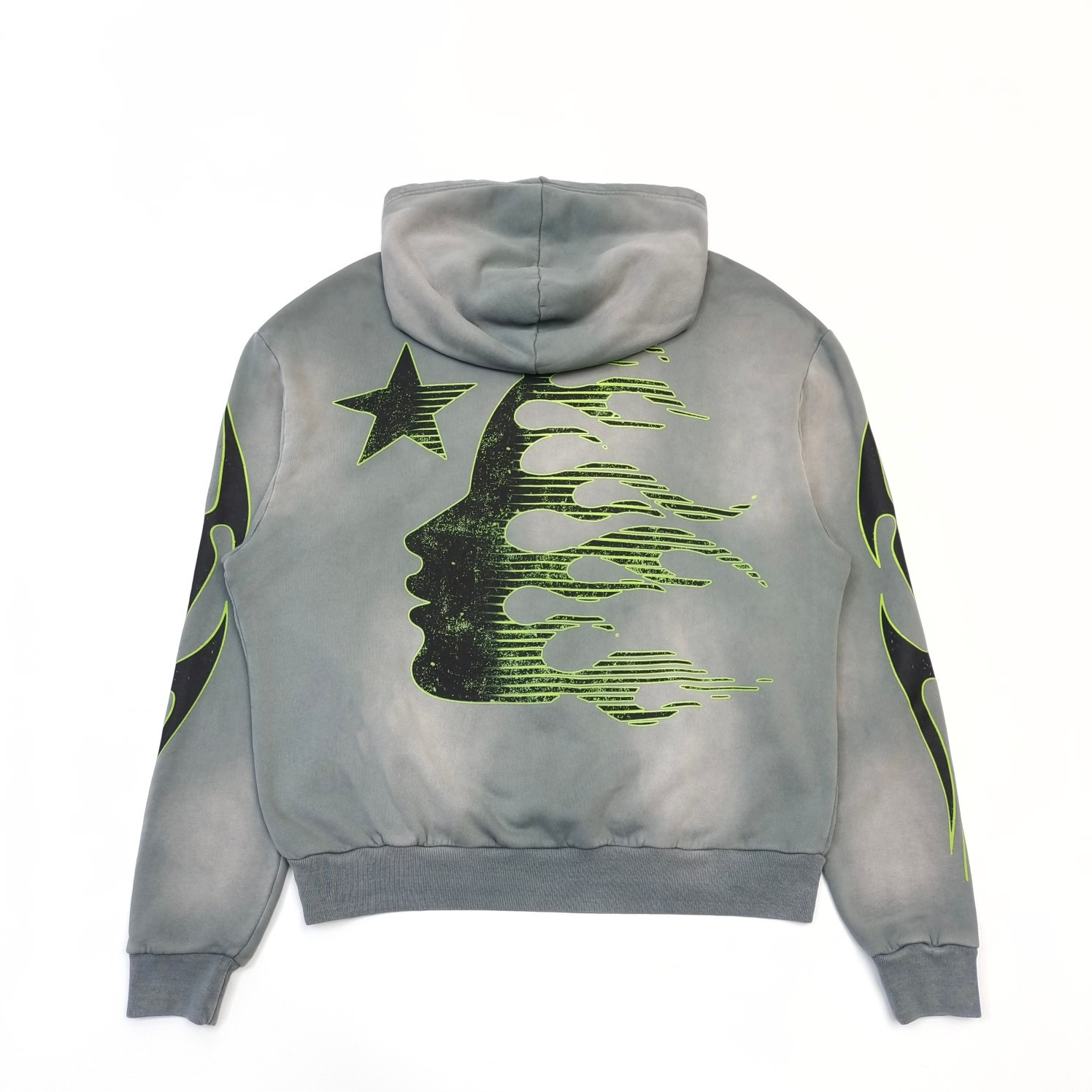 1:1 Version Black Green Logo Hoodie Grey with NFC