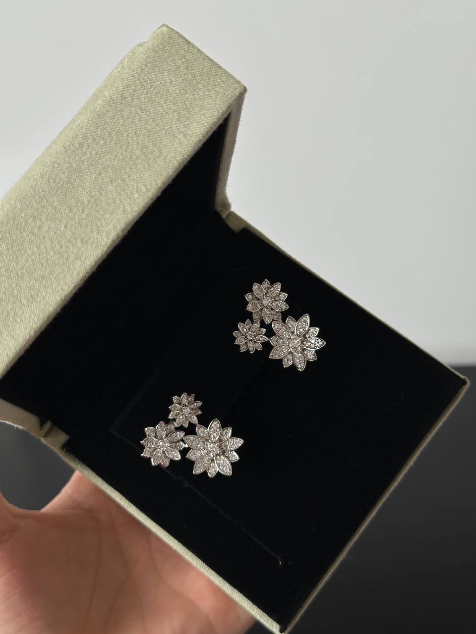 Van Cleef & Arpels Lotus Earrings, 3 Flowers