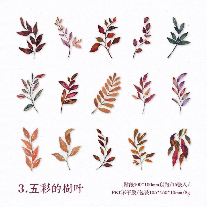 1133 Collage Sticker Pack Blowing Down Leaves Series