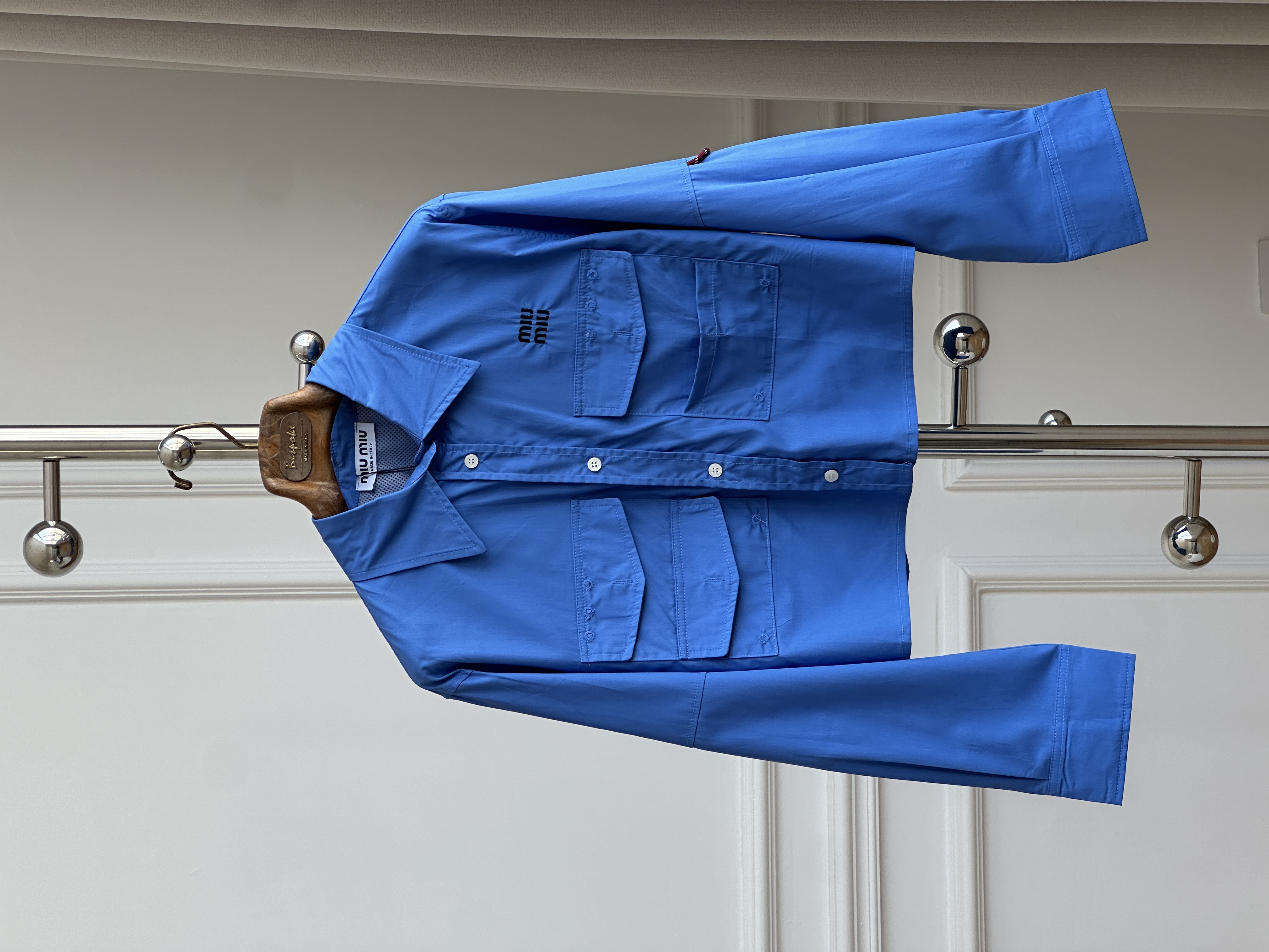 Miu Miu Cropped Cotton Utility Shirt