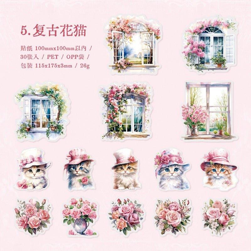 1103 PET Sticker Packs Passing By Window Sill Series