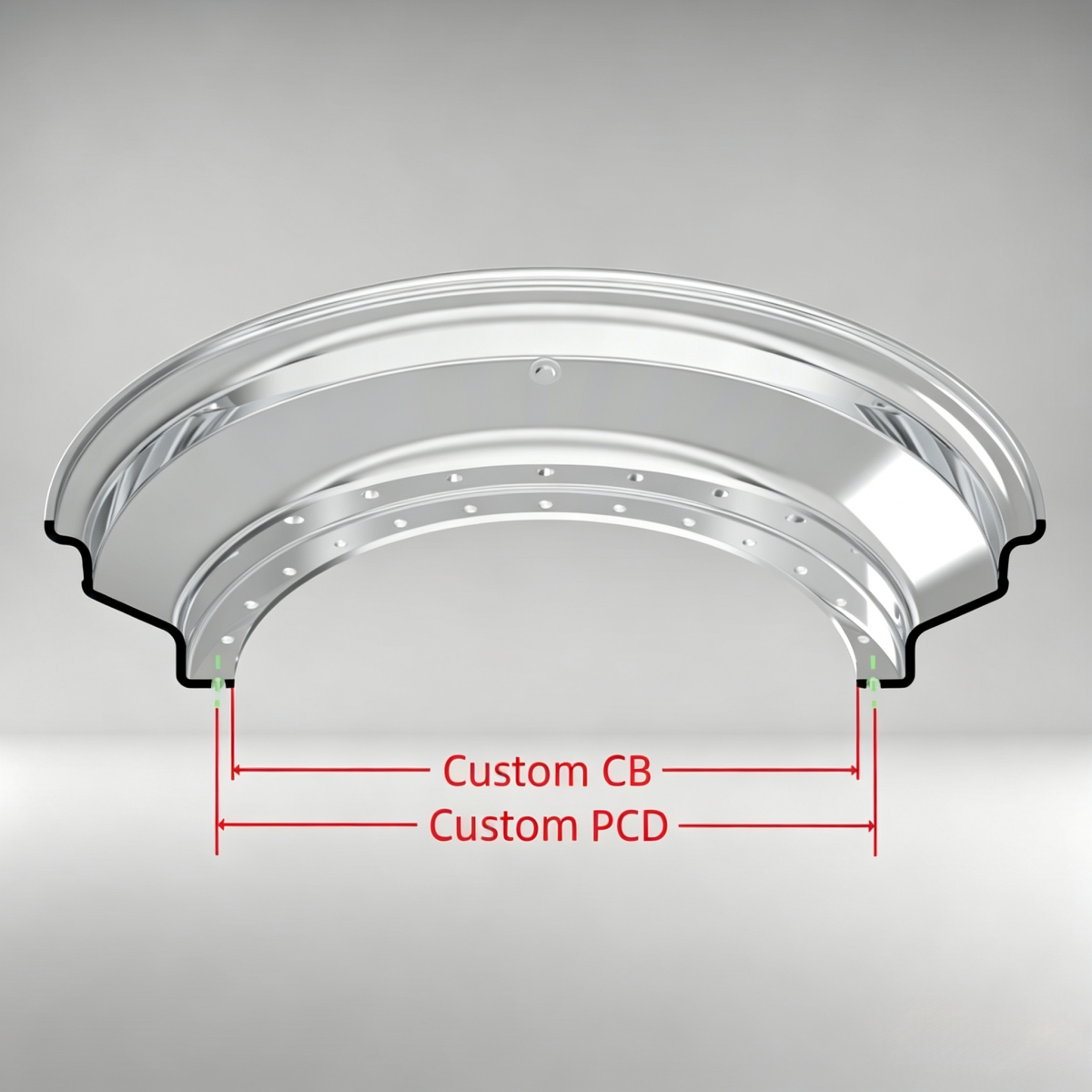 Custom 16-18 Inch Triple Step Outer lip Straight Flange