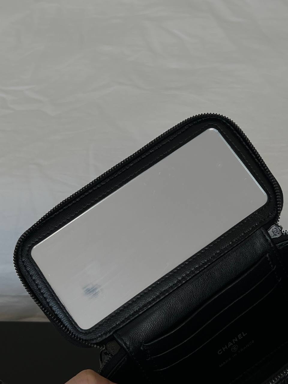 Chanel Black Quilted Lambskin Mini Vanity Top Handle Bag