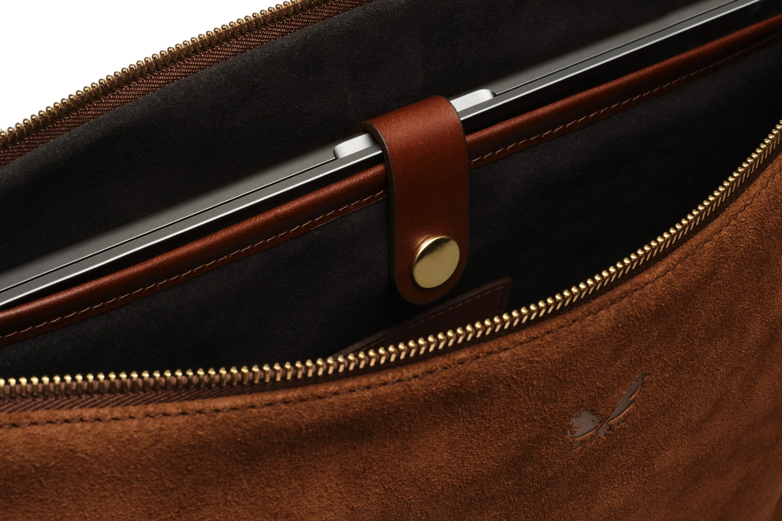 Suede Flight Folio - Tobacco Brown