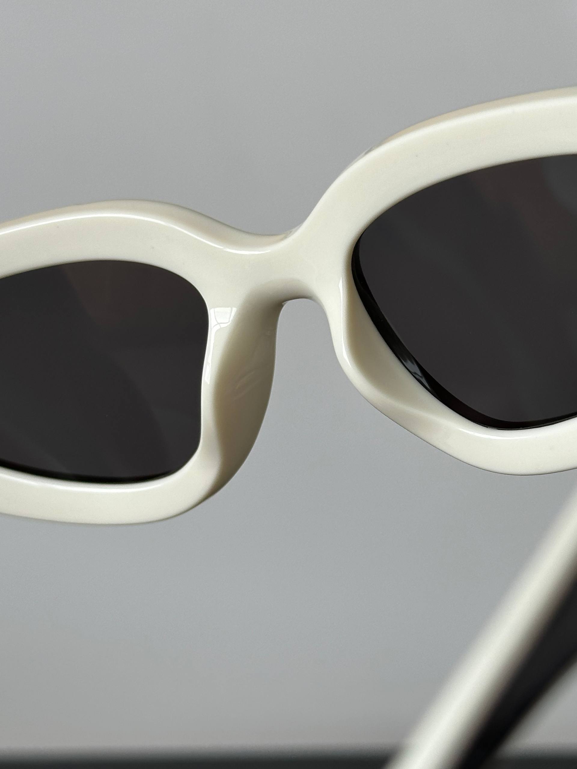 CHANEL CH6056 Black & White Cat-Eye Sunglasses (Nylon Fiber Frame)