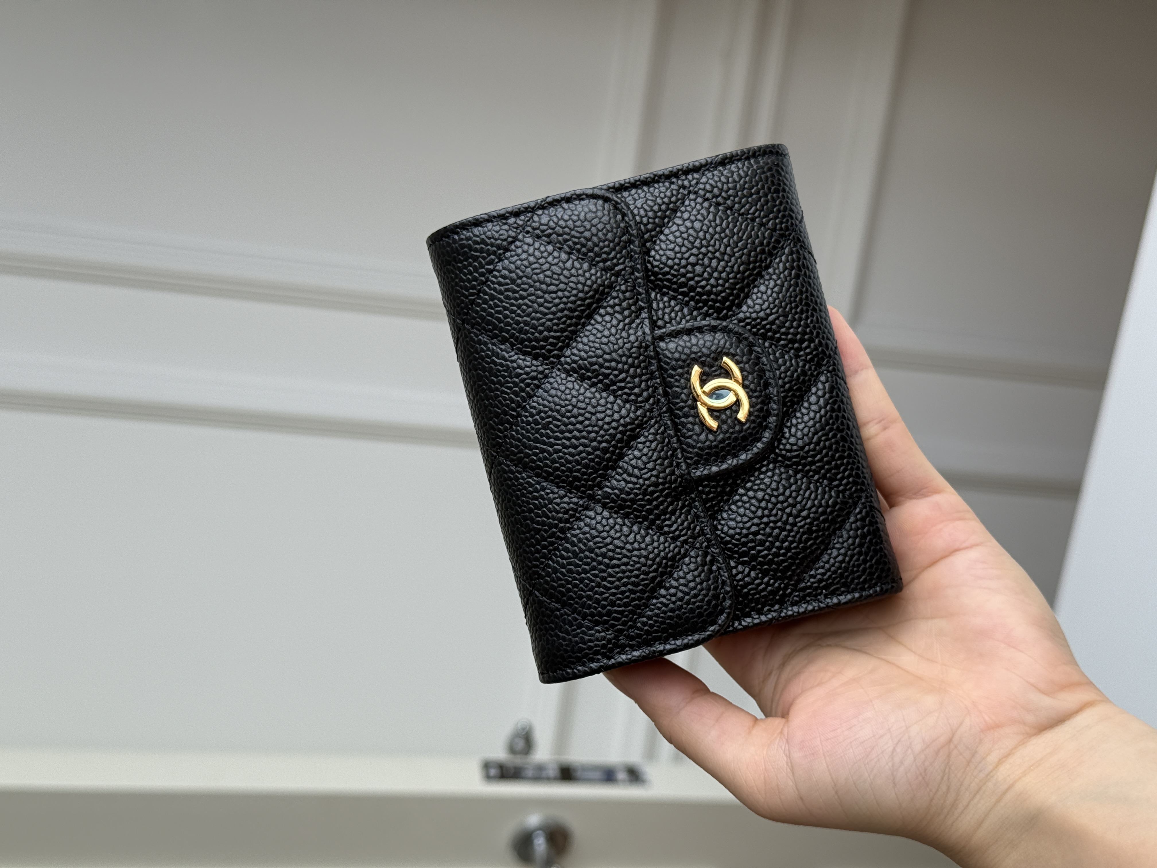 CHANEL Classic Flap Caviar Tri-fold Short Wallet