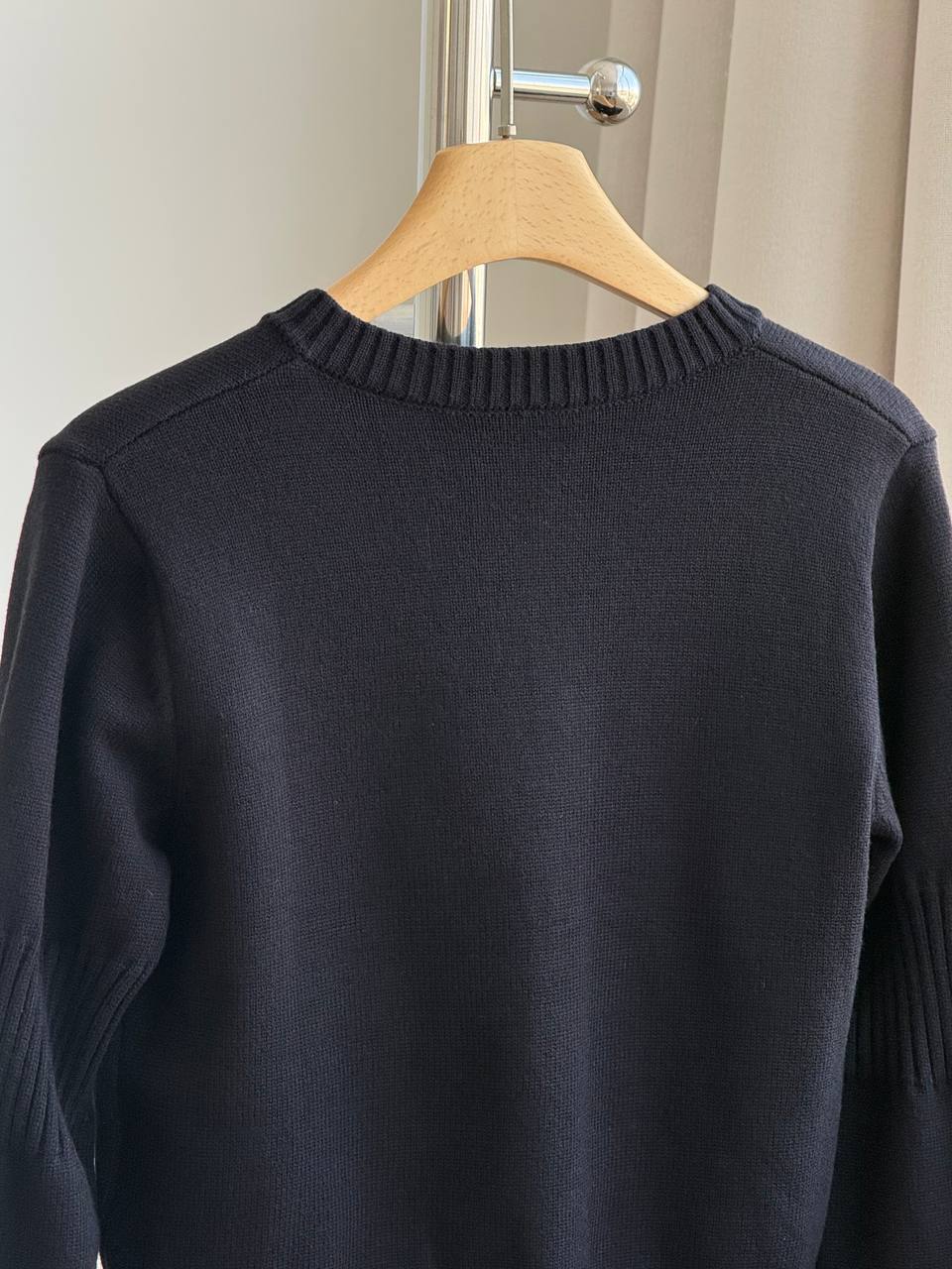 CHANEL Crew Neck Knit Cardigan with Double CC Buttons