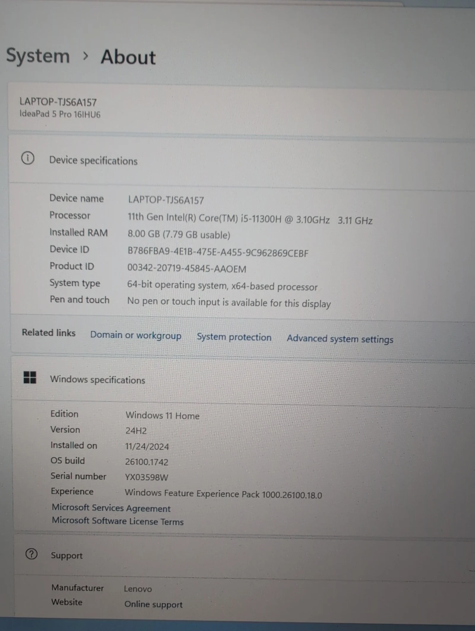 Lenovo IdeaPad 5i Pro 16 inch QHD laptop RSJ77
