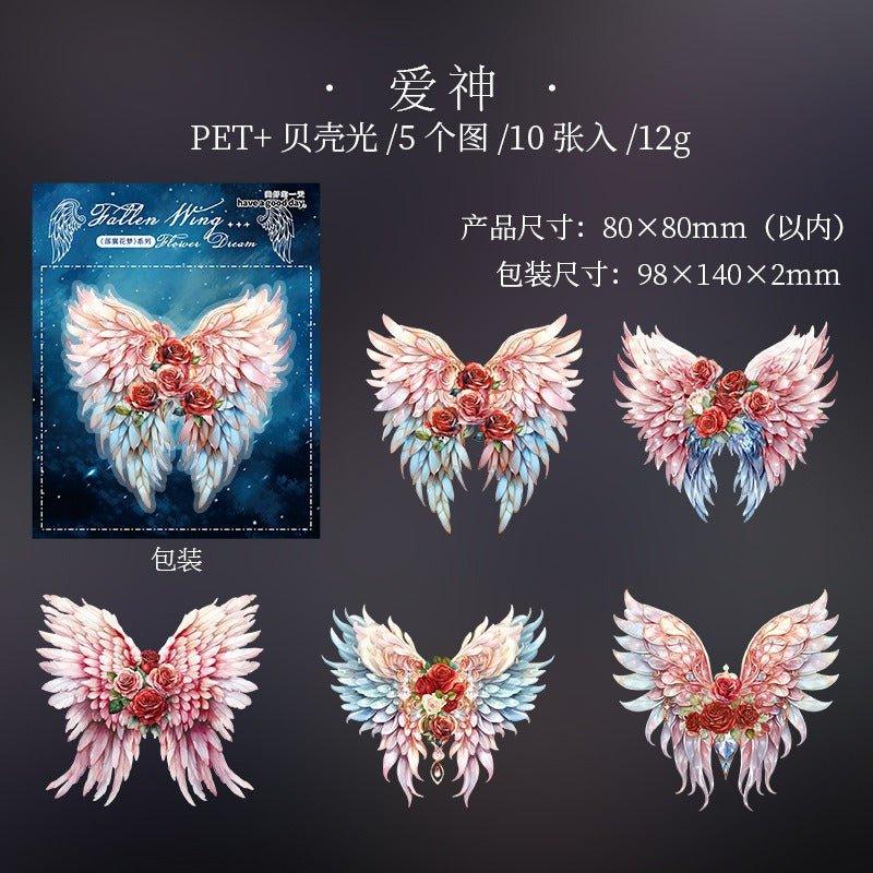 1138 Sticker Pack Falling Wing Flower Dream Series