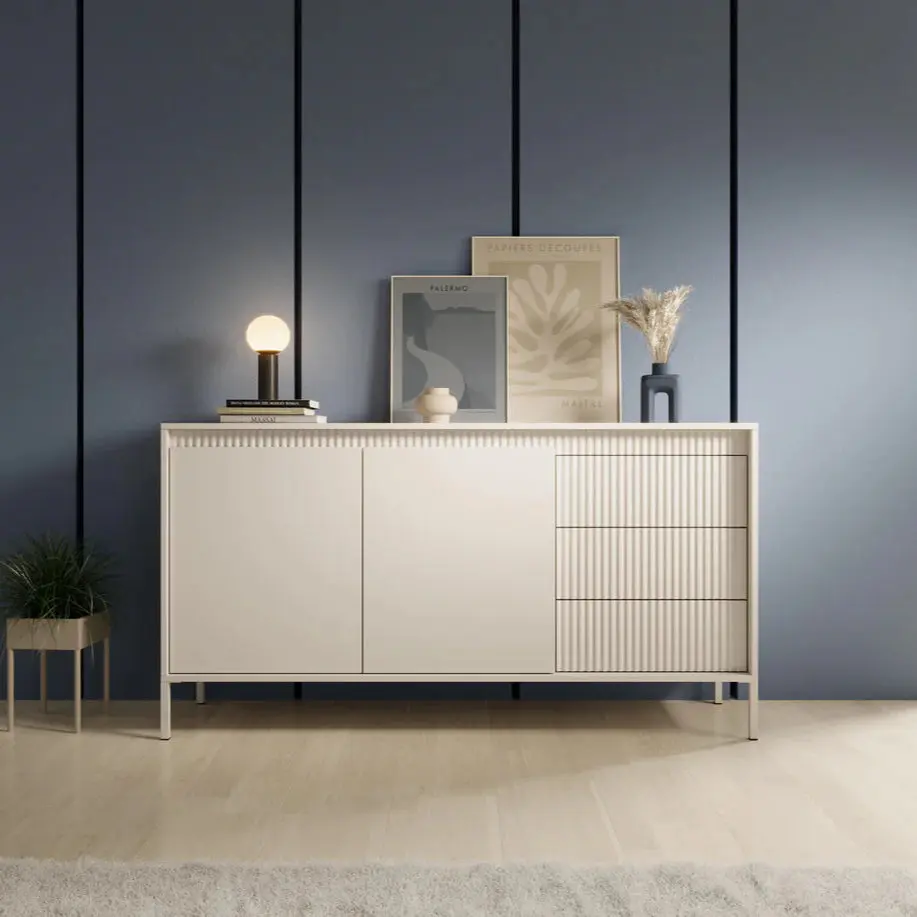 SENSATION - Buffet avec porte et tiroirs de style moderne - 153 x 38 x 81cm