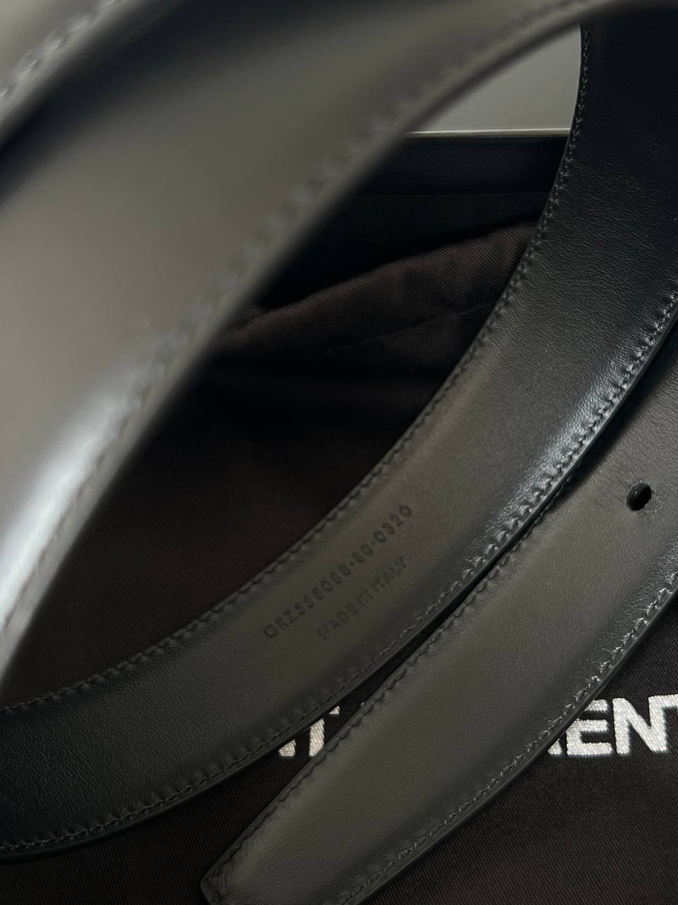 Saint Laurent Cassandre Logo Buckle Smooth Calfskin Belt