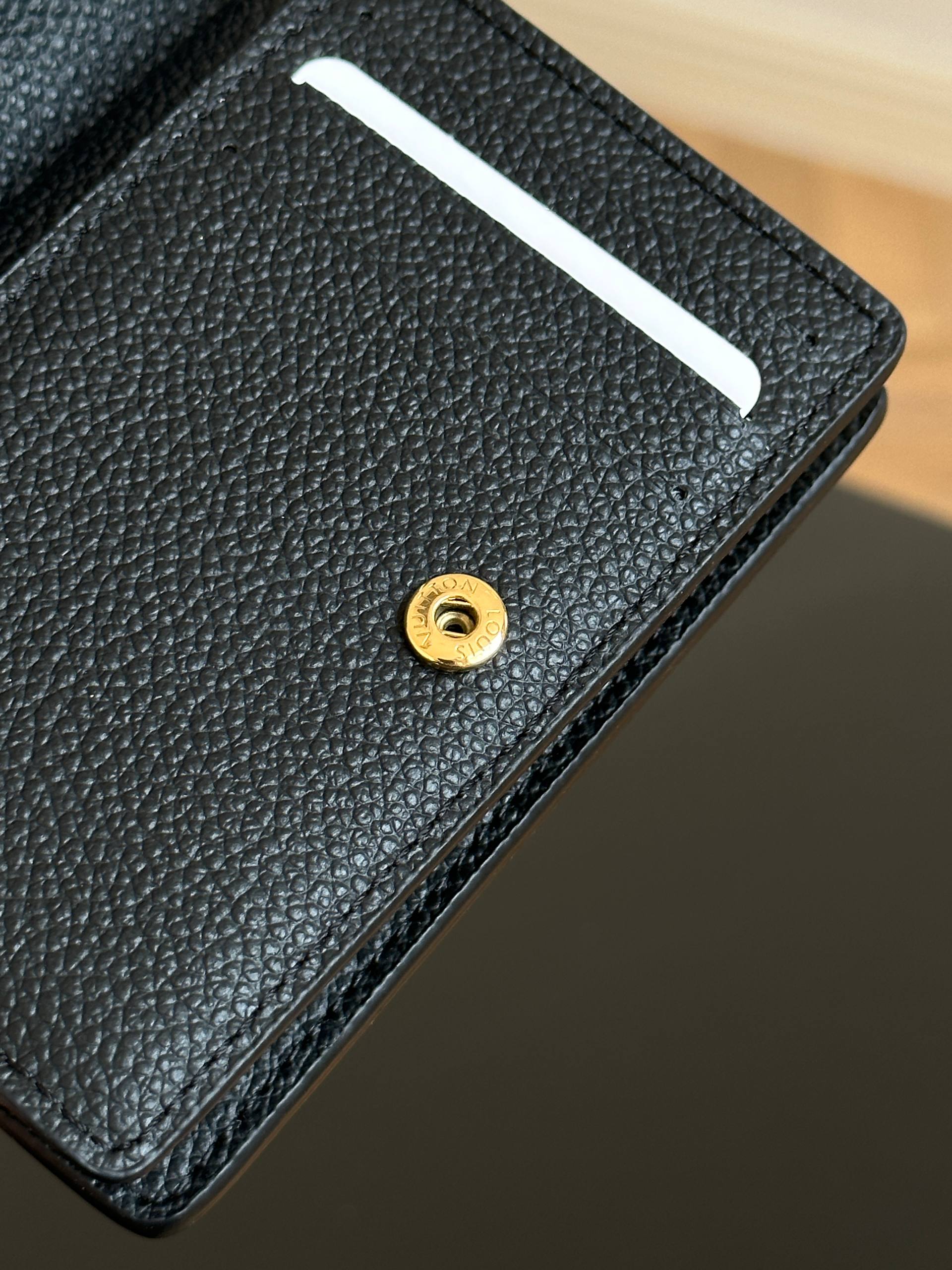 Louis Vuitton Black Monogram Embossed Grain Leather Compact Wallet