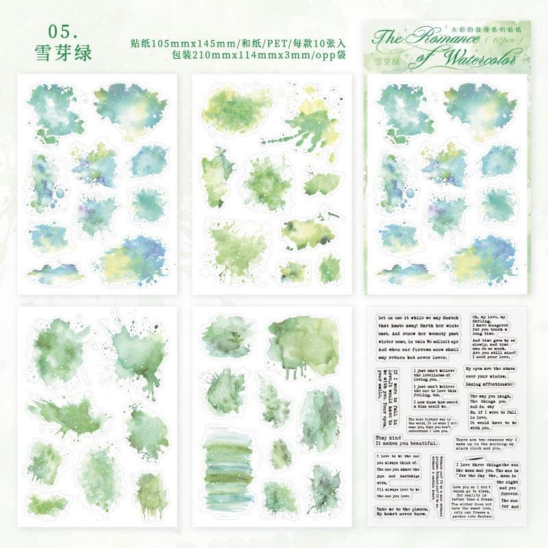 1177 PET Sticker Pack Watercolour Romance Collection